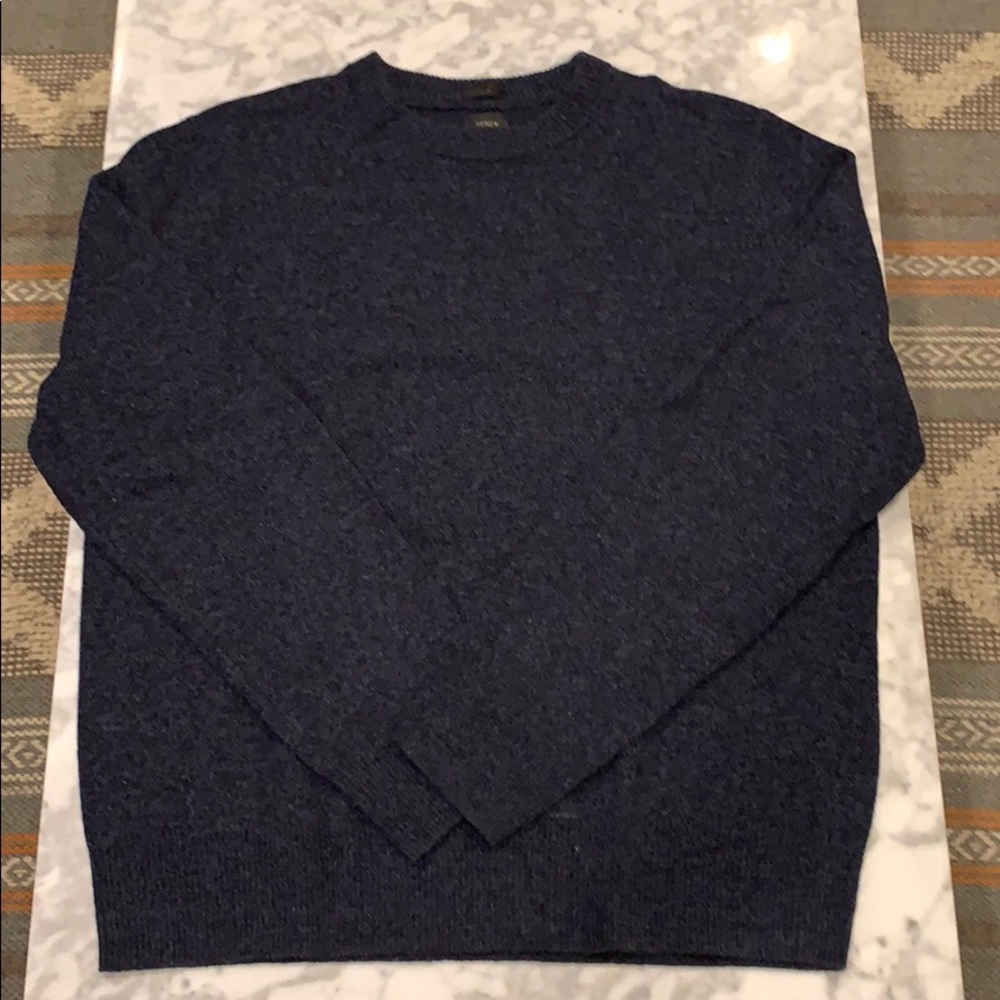J. Crew Lambswool Sweater, Slim XL, Navy